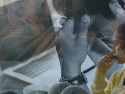 Picture of guy looking depressed in front of laptop - mental health.